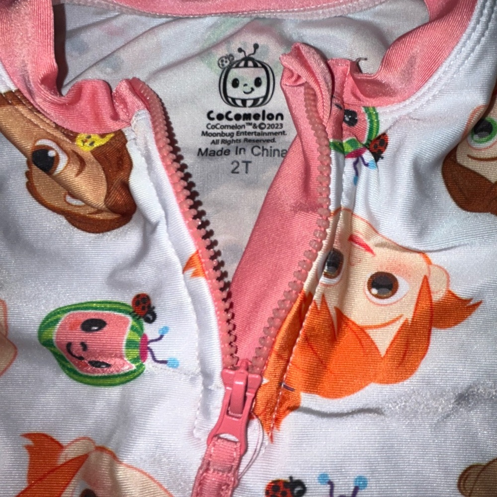 CoComelon Pink and White Kids Swim shirt